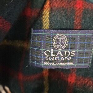 Scotland Green Tartan Wool Scarf Clan 100% Lambswool